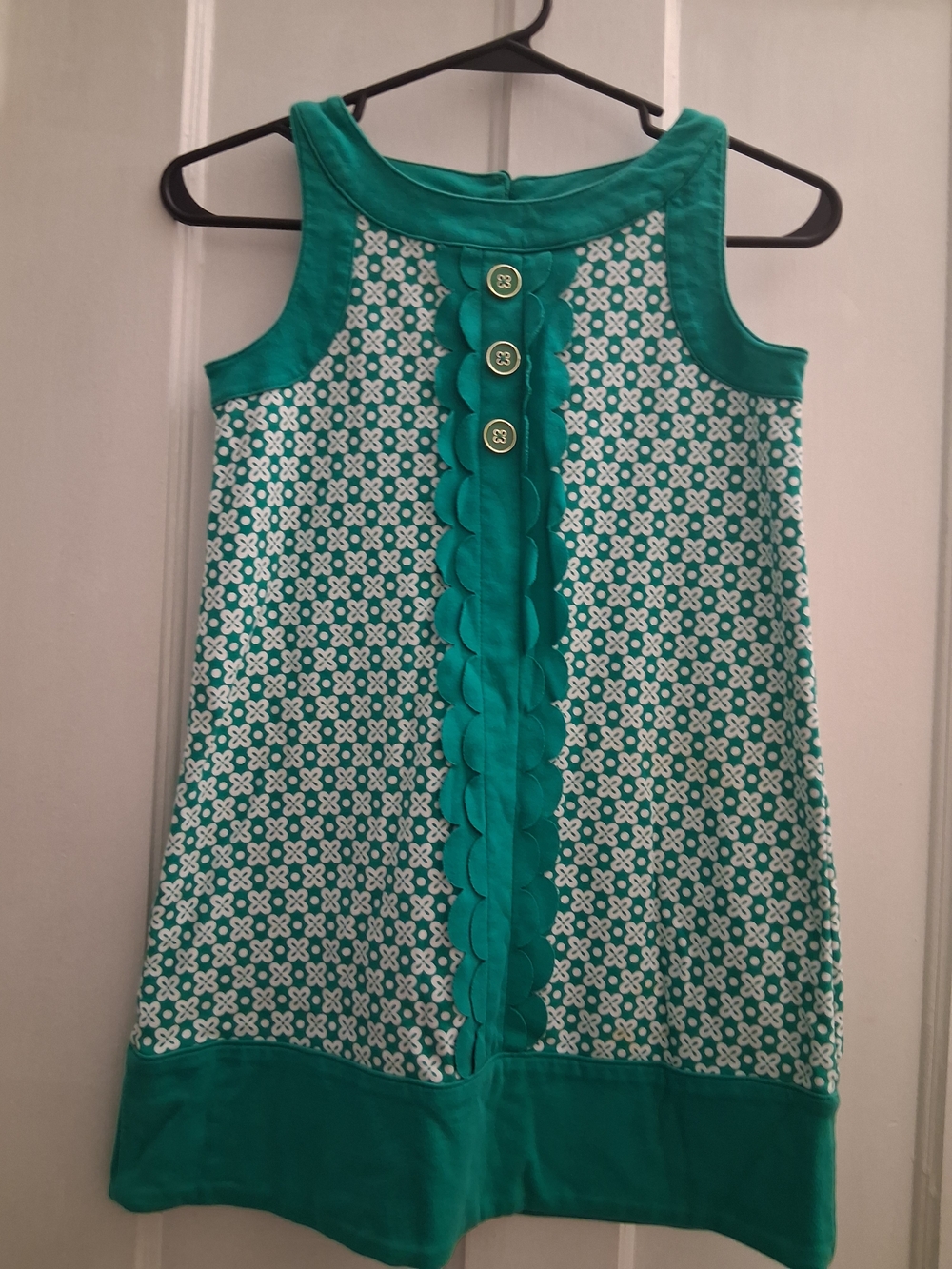 Gymboree Teal and White Patterned Girls Dress